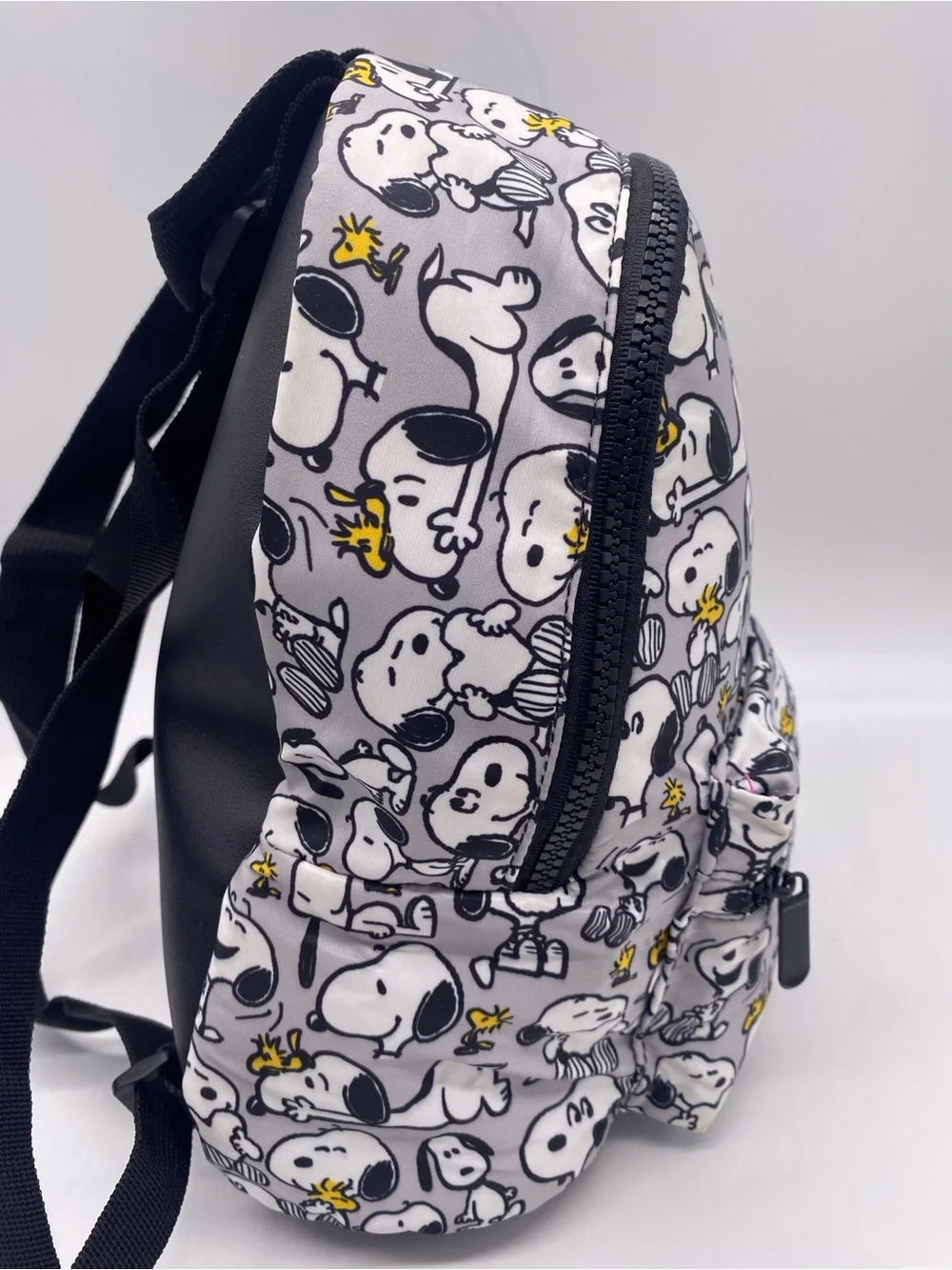 Peanuts Gray Mini Backpack with Black Trim and Yellow Woodstock Accents